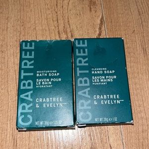 Crabtree & Evelyn Travel Size Bath Soap/Hand Soap NEW 1.25oz/1 oz